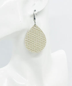 Cream Italian Leather Earrings - E19-1147