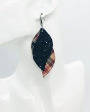 Load image into Gallery viewer, Tartan Plaid Leather and Chunky Glitter Earrings - E19-1153