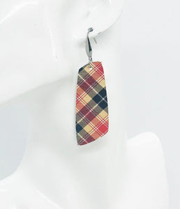 Tartan Plaid Leather Earrings - E19-1158