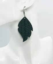 Load image into Gallery viewer, Green Braided Fishtail Leather Earrings - E19-1177