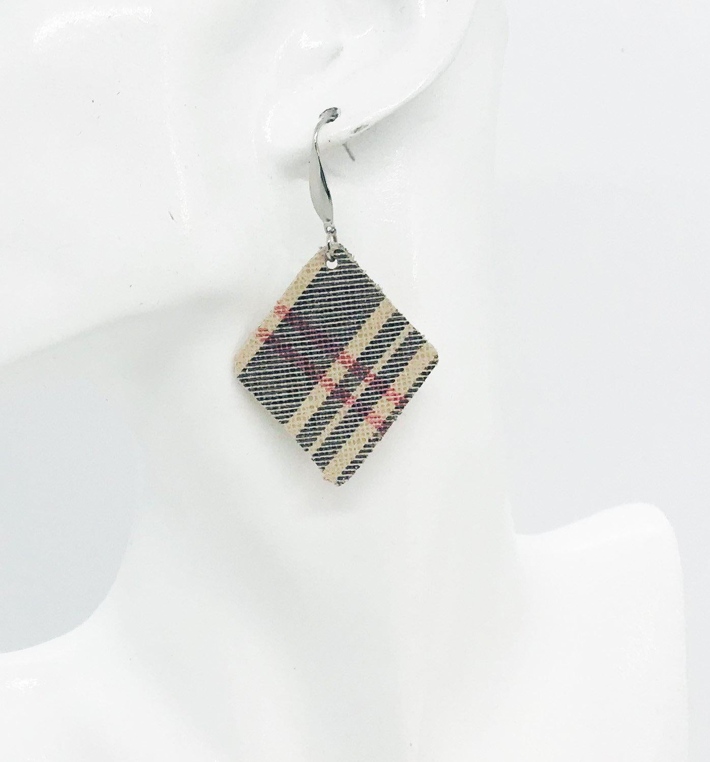 Preppy Plaid Leather Earrings - E19-1179