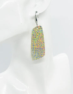 Silver Halo Banana Leather Earrings - E19-1183