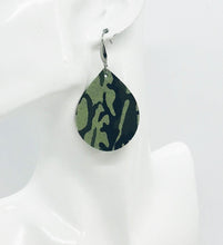 Load image into Gallery viewer, Green Camo Leather Earrings - E19-1189