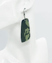 Load image into Gallery viewer, Green Camo Leather Earrings - E19-1196