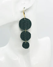 Load image into Gallery viewer, Olive Green Braided Fishtail Leather Earrings - E19-1200