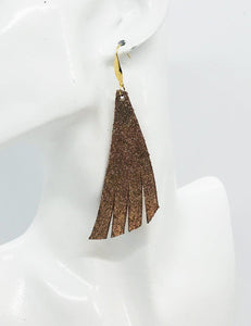 Rose Gold Copper Leather Earrings - E19-1201