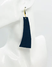 Load image into Gallery viewer, Blue Italian Fishtail Leather Earrings - E19-1202