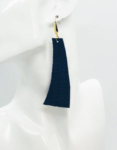 Blue Italian Fishtail Leather Earrings - E19-1202