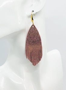 Rose Gold Leather Earrings - E19-1204