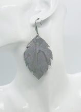 Load image into Gallery viewer, Gray Metallic Camo Leather Earrings - E19-1206