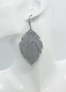 Gray Metallic Camo Leather Earrings - E19-1206