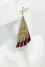 Load image into Gallery viewer, Red Suede and Mystic Gold Leather Earrings - E19-1207