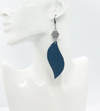 Load image into Gallery viewer, Blue Italian Fishtail Leather Earrings - E19-1211