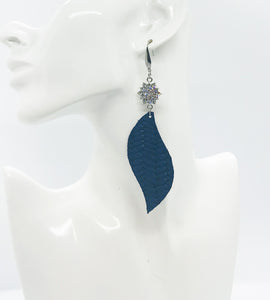 Blue Italian Fishtail Leather Earrings - E19-1211