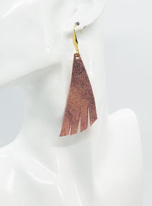 Rose Gold Leather Earrings - E19-1213
