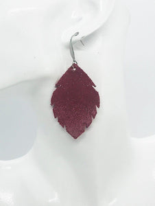 Crimson Dazzle Leather Earrings - E19-1216