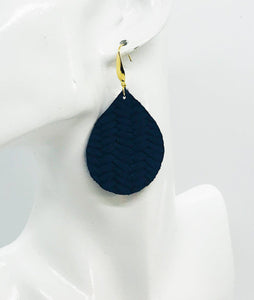Blue Italian Fishtail Leather Earrings - E19-1225