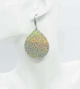 Silver Halo on Banana Leather Earrings - E19-1226