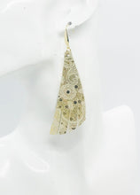 Load image into Gallery viewer, Gold on Beige Metallic Leather Earrings - E19-1227