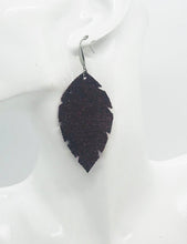 Load image into Gallery viewer, Dark Raspberry Leather Earrings - E19-1229