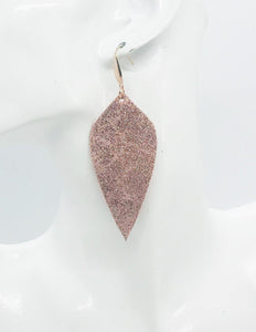 Rose Gold Leather Earrings - E19-1231