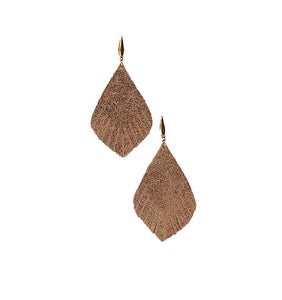 Rose Gold Leather Earrings - E19-1234