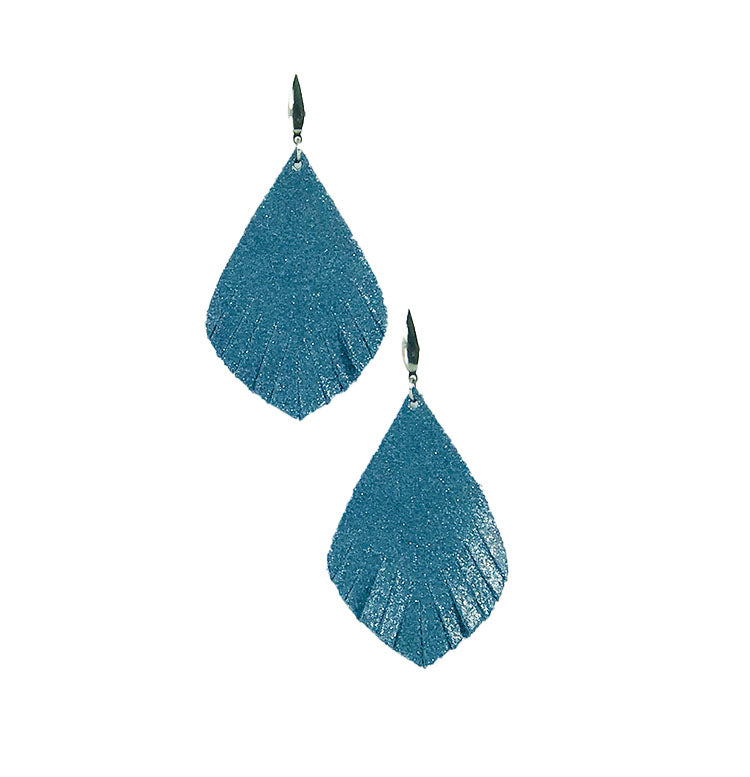 Iceberg Dazzle Leather Earrings -  E19-1243