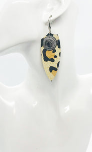 Almond Cheetah Leather Earrings - E19-1247