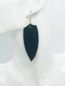 Black Genuine Leather Earrings - E19-1248