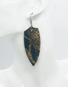 Python Snake Leather Earrings - E19-1254