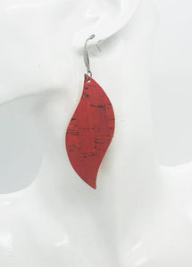 Salmon Cork Leather Earrings - E19-1255