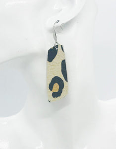 Almond Large Cheetah Leather Earrings - E19-1259