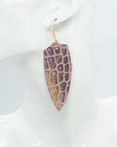 Pink Genuine Leather Earrings - E19-1261