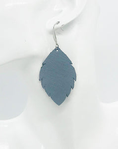 Neutral Gray Leather Earrings - E19-1270