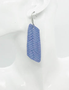 Lavendar Braided Fishtail Leather Earrings - E19-1281