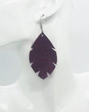 Load image into Gallery viewer, Deep Raspberry Dazzle Leather Earrings - E19-1287