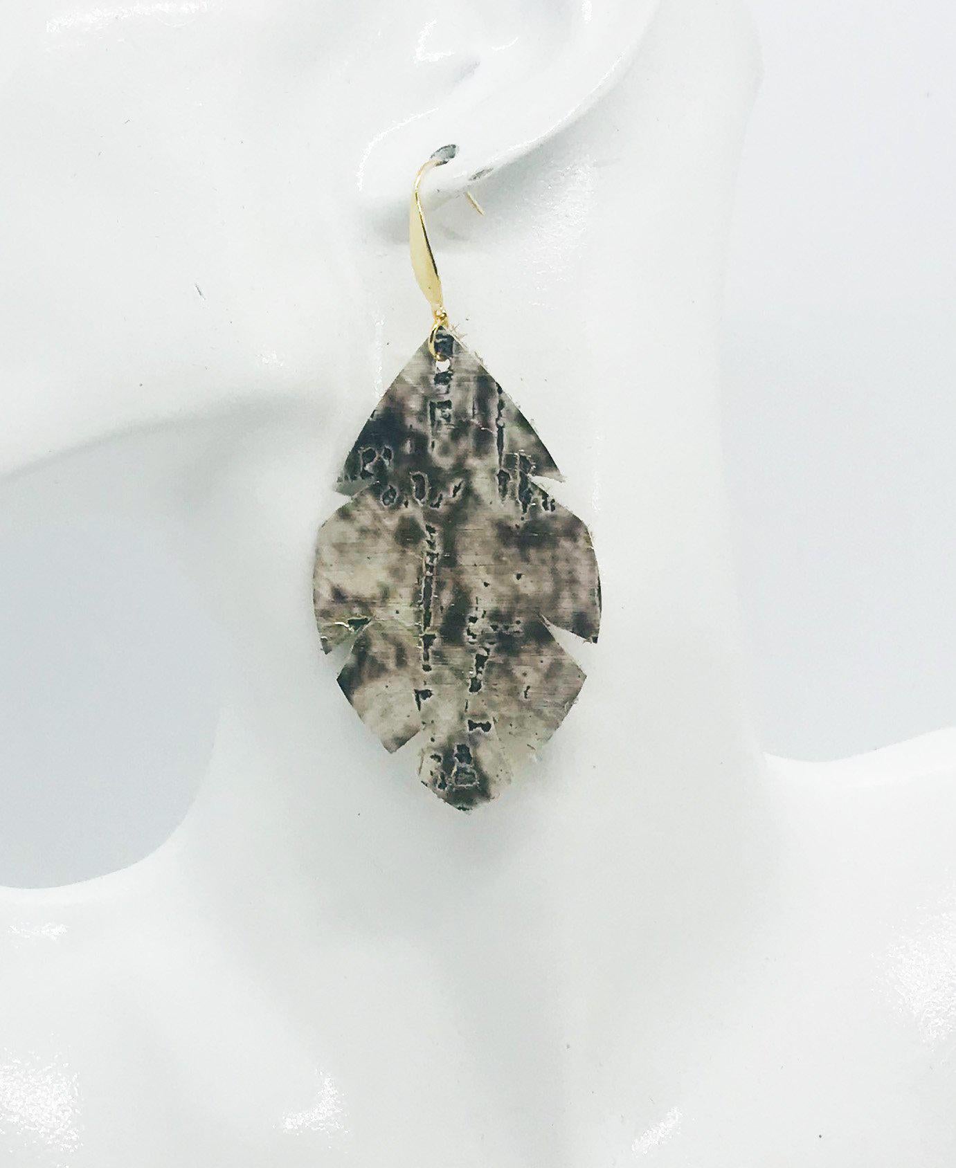 Driftwood Bark Leather Earrings - E19-1288