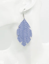 Load image into Gallery viewer, Lavender Braided Fishtail Leather Earrings - E19-1289