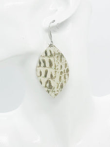 Beige Genuine Leather Earrings - E19-1294