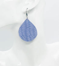Load image into Gallery viewer, Lavendar Braided Fishtail Leather Earrings - E19-1296