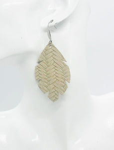 Desert Sand Braided Fishtail Leather Earrings - E19-1304