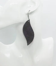 Load image into Gallery viewer, Dark Raspberry Dazzle Leather Earrings - E19-1328