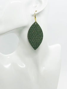 Olive Mini Triangle Italian Leather Earrings - E19-1332