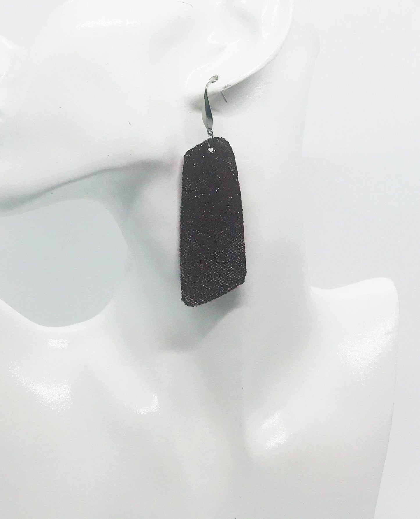 Dark Raspberry Dazzle Leather Earrings - E19-1335