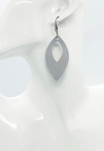 Metallic Silver Genuine Leather Earrings - E19-1342