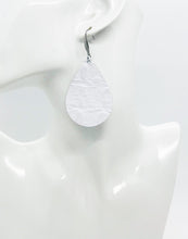 Load image into Gallery viewer, White Embossed Leather Earrings - E19-1345