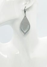 Load image into Gallery viewer, Metallic Silver Genuine Leather Earrings - E19-1348