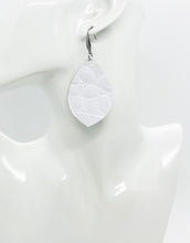 Load image into Gallery viewer, White Embossed Genuine Leather Earrings - E19-1350