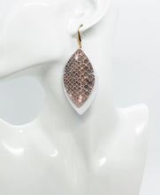 Load image into Gallery viewer, White and Rose Gold Metallic Snake Leather Earrings - E19-1353
