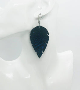 Royal Blue Metallic Leather Earrings - E19-1355